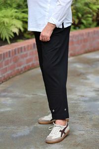 White On Black F-Terry Cropped Pant