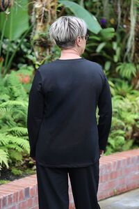 White On Black V Rouche Side Top