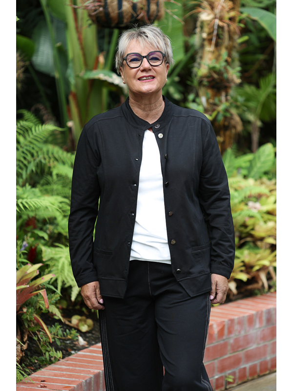 White On Black Cotton Jacket