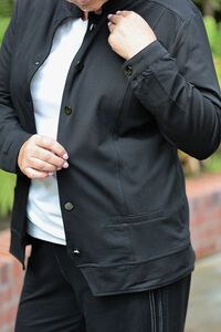 White On Black Cotton Jacket