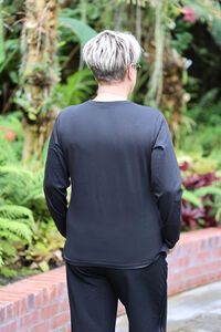 White On Black Side Button Crew