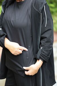 White On Black Side Button Crew