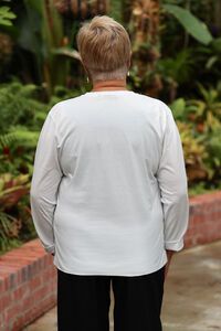 White On Black Side Button Crew