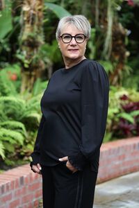 White On Black Shirred Sleeve Top