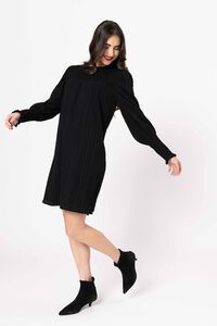 Seeking Lola Black Crinkle Zion Dress