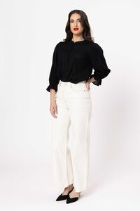 Seeking Lola Black Textured Celia Blouse
