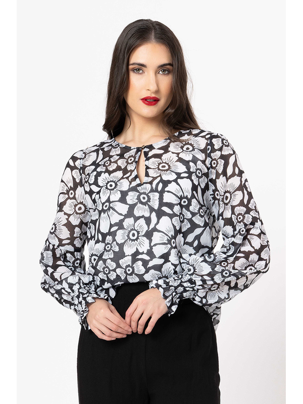 Seeking Lola Mono Floral Vienna Blouse