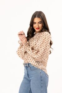 Seeking Lola Chestnut Geo Harper Top