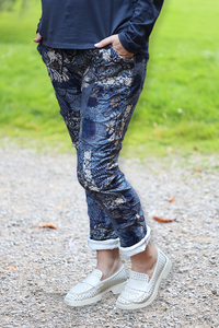 La Strada Floral Crushed Pants