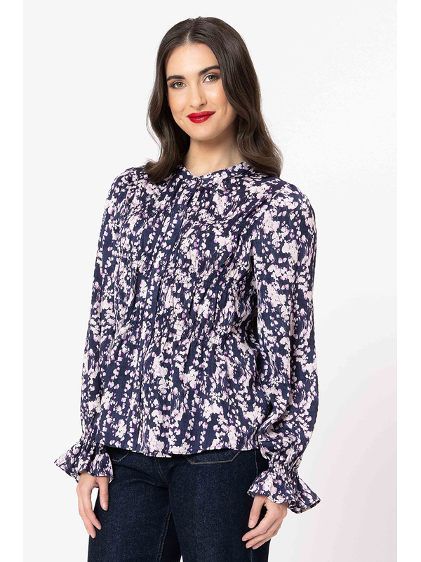 Seeking Lola Navy Wish LS Bonita Top