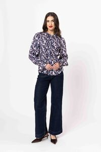 Seeking Lola Navy Wish LS Bonita Top
