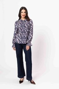 Seeking Lola Navy Wish LS Bonita Top