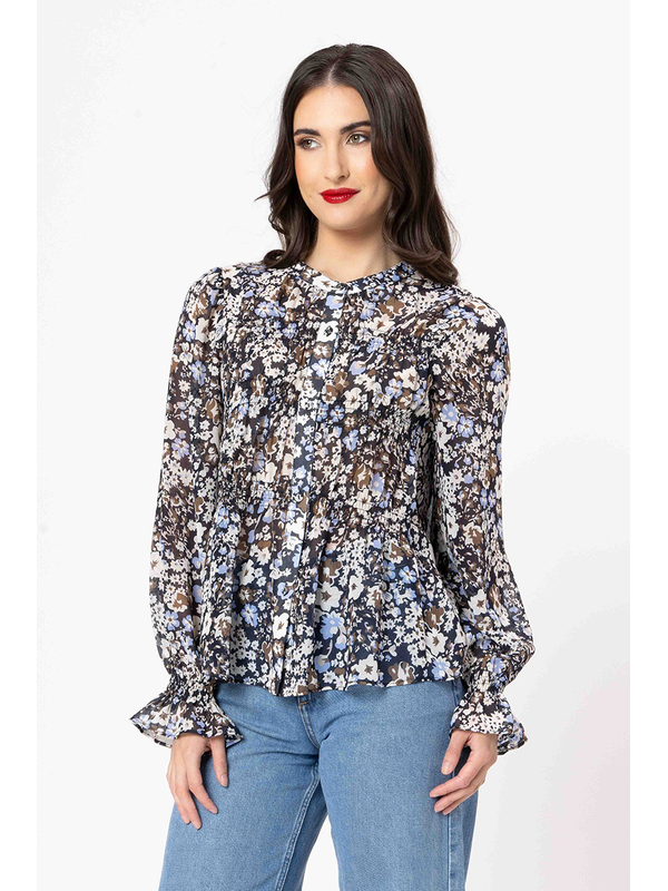 Seeking Lola Woodland Blossom LS Bonita Top