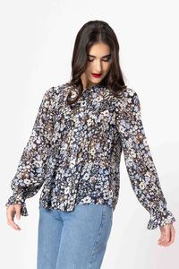 Seeking Lola Woodland Blossom LS Bonita Top
