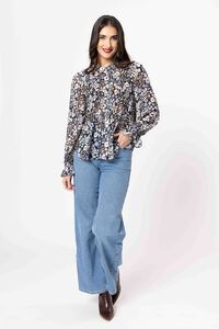 Seeking Lola Woodland Blossom LS Bonita Top