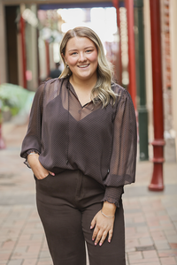 Seeking Lola Mocha Lace Byron Blouse
