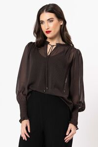 Seeking Lola Mocha Lace Byron Blouse