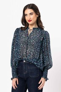 Seeking Lola Navy Instinct Byron Blouse