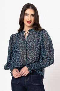 Seeking Lola Navy Instinct Byron Blouse