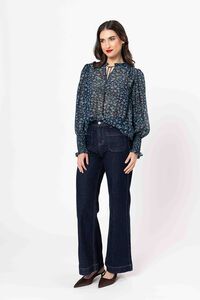 Seeking Lola Navy Instinct Byron Blouse