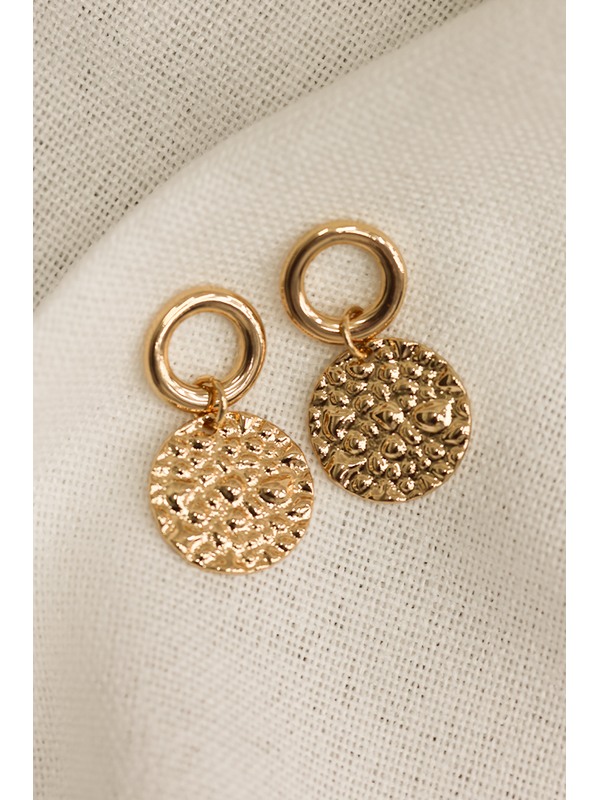 She Jewellery Hammered Disc Earrings