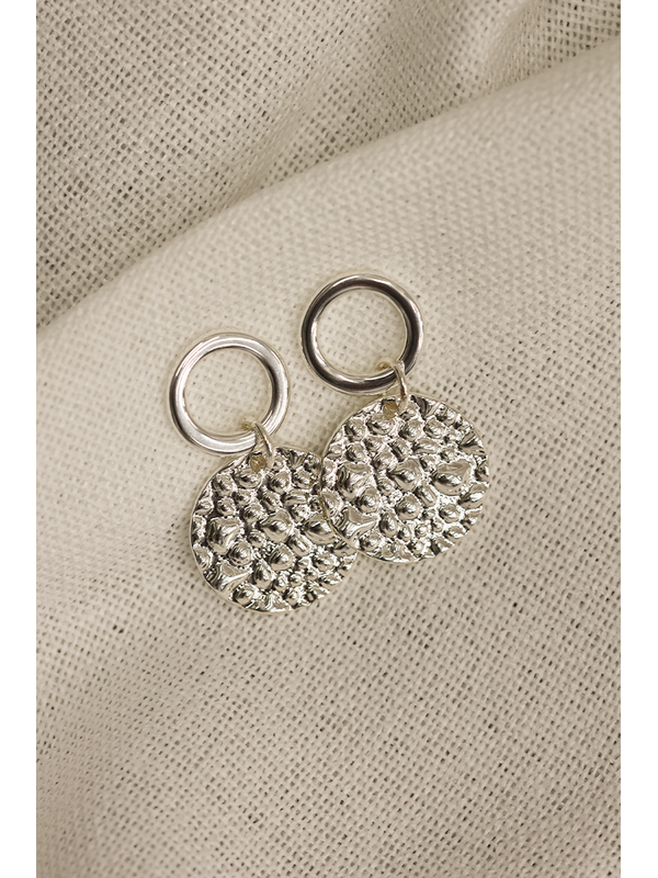 She Jewellery Hammered Disc Earrings