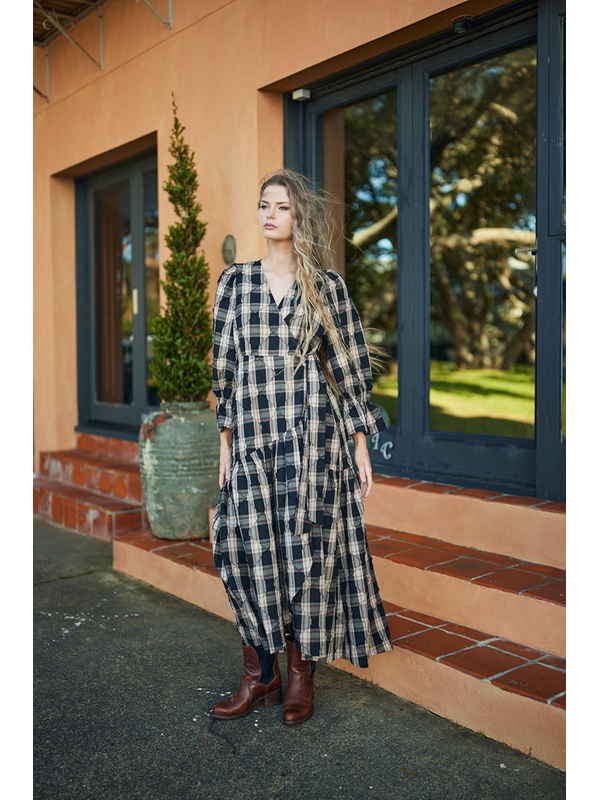 Libertine Black Camel Plaid Wyatt Dress