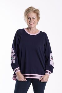 Jellicoe Team Sweater Navy/Pink Flower