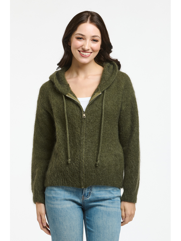 Italian Star Luxe Mohair Hooded Cardi
