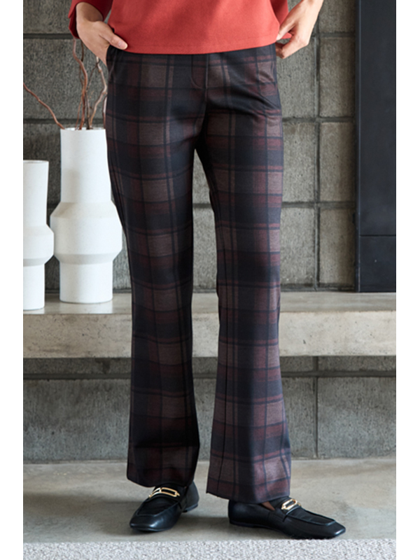 Esplanade Faux Front Check Trouser
