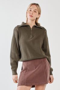 Sass Esti Pointelle Zip Up Knit