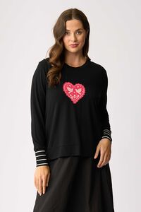 Foil Ace Of The Heart Stripe Cuff Top