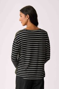 Foil Shadowed Flower Drop Shoulder Top