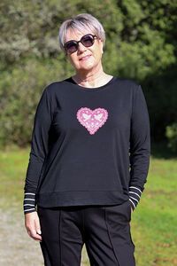 Foil Ace Of The Heart Stripe Cuff Top