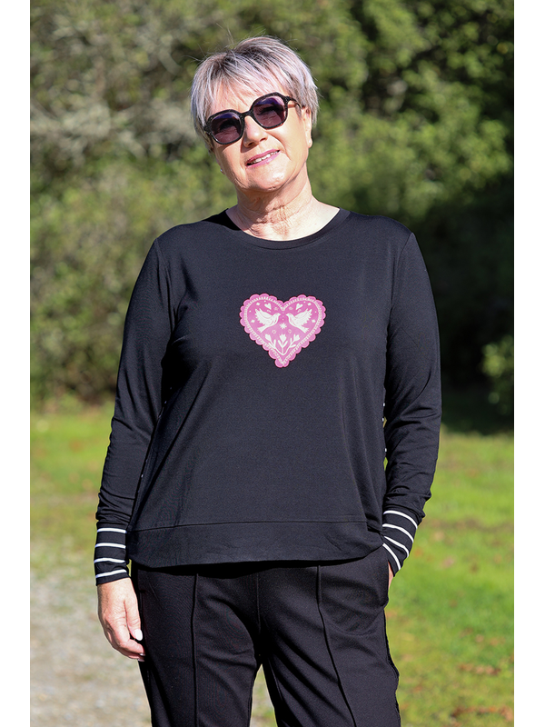 Foil Ace Of The Heart Stripe Cuff Top