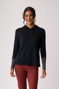 Foil Contrast Trim Hooded Jumper