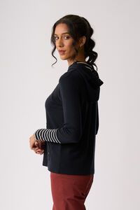 Foil Contrast Trim Hooded Jumper