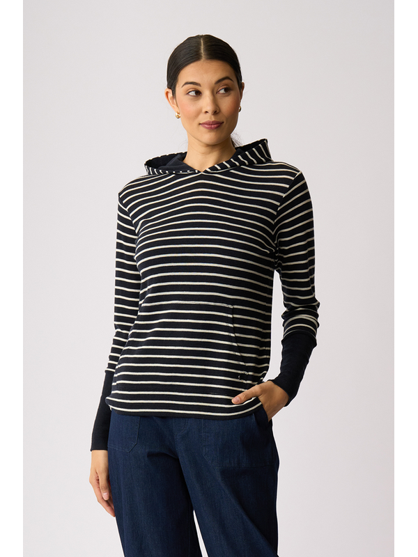 Foil Contrast Trim Hooded Jumper