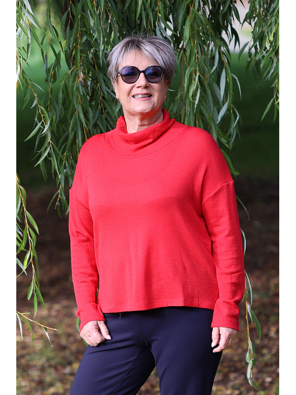 Foil Cowl Neck Jumper