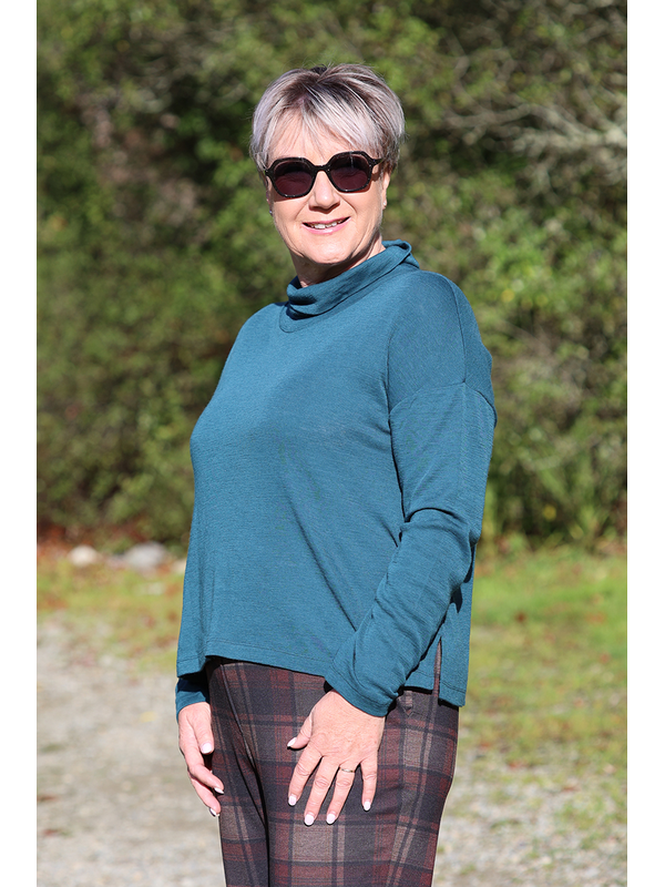 Foil Cowl Neck Jumper