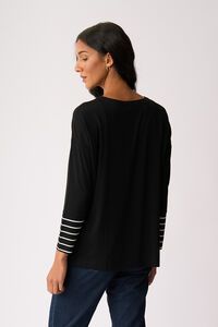 Foil Hydrangea Blocked Stripe Top