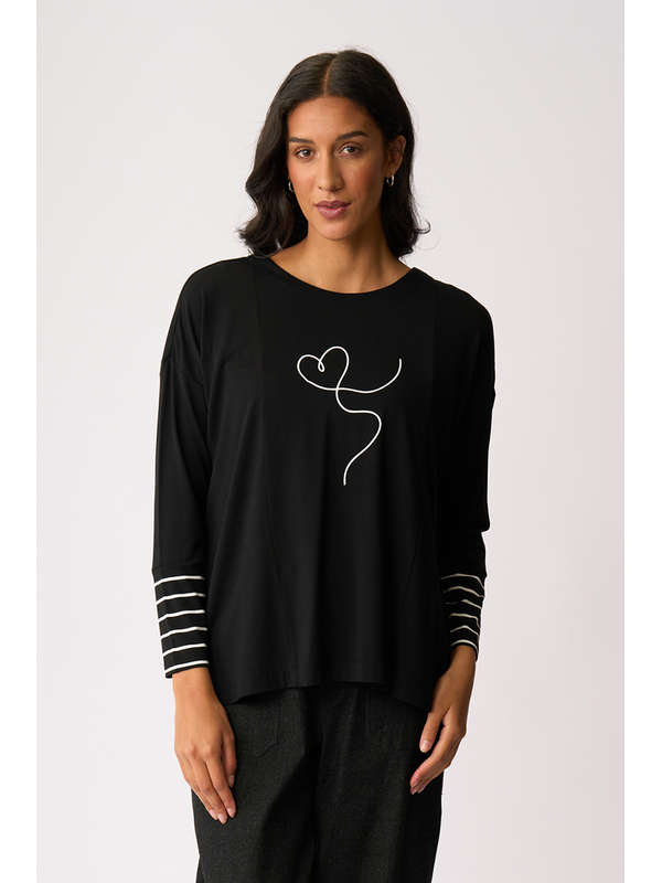 Foil Love Connection Blocked Stripe Top