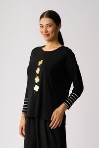 Foil Lucky Clover Blocked Stripe Top