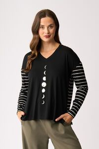Foil Moon Phases Combo Print Top