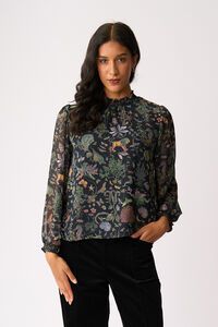 Memo Contrast Trim Top