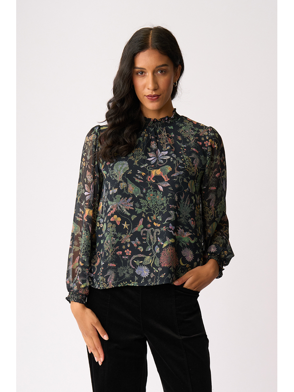 Memo Contrast Trim Top