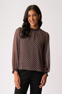 Memo Contrast Trim Top