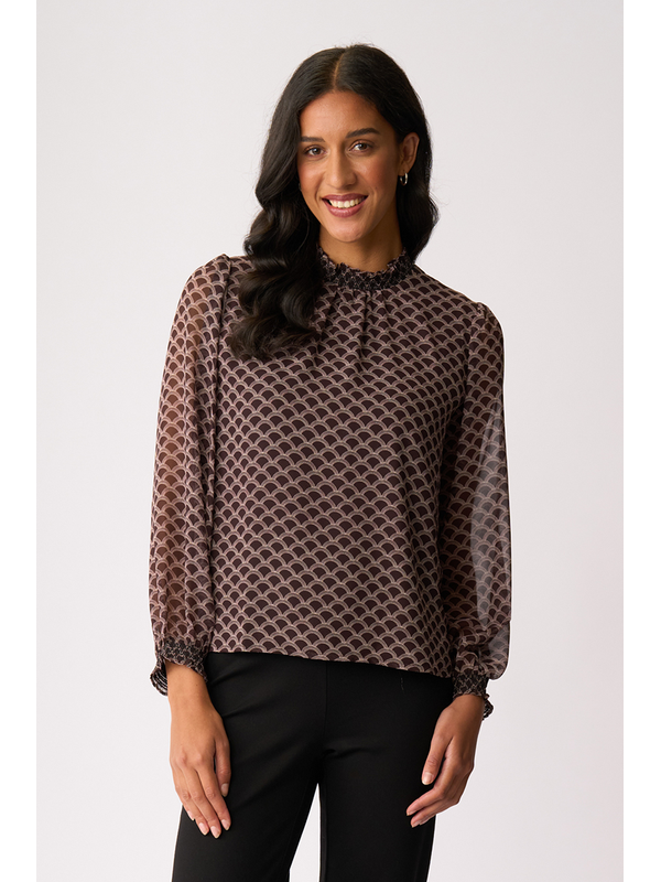 Memo Contrast Trim Top