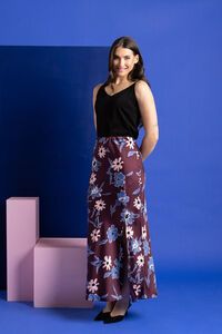 Seeking Lola Merlot Blossom Viva Skirt