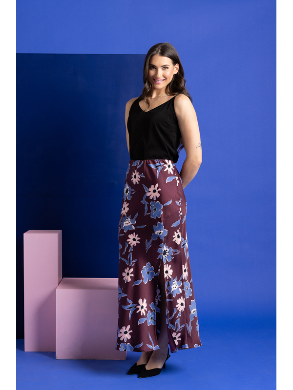 Seeking Lola Merlot Blossom Viva Skirt
